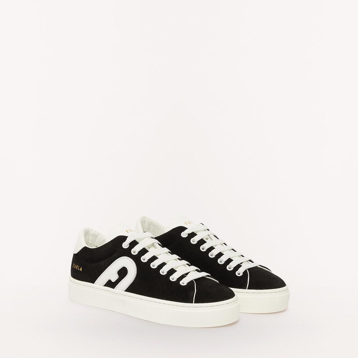 Furla Joy Sneakers Black White Women South Africa ET3612584